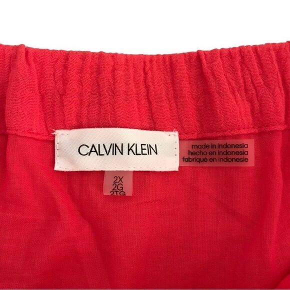 New! Calvin Klein Gauzy Cotton Peasant Tiered Casual Maxi Skirt Plus - Picture 7 of 8